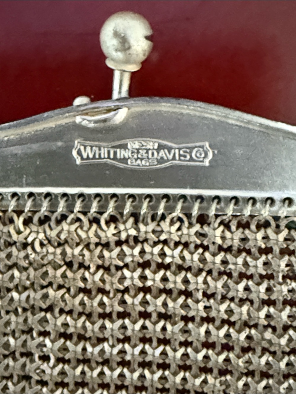 Whiting and Davis Vintage Gold and Brown Mesh Evening Bag. Perfect condition. - Picture 10 of 11